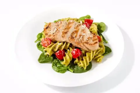 Pesto Pasta Salad with Vegan Chicken