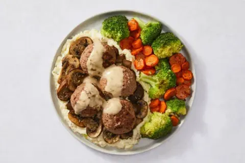 Cremini Mushrooms & Meatballs