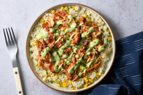 🌶️ Spicy Chicken and Corn Rice Bowl