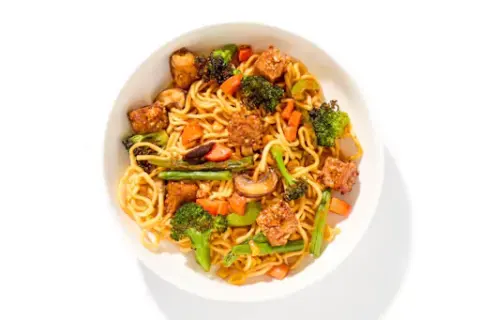 Peanut-Crusted Tofu Lo Mein