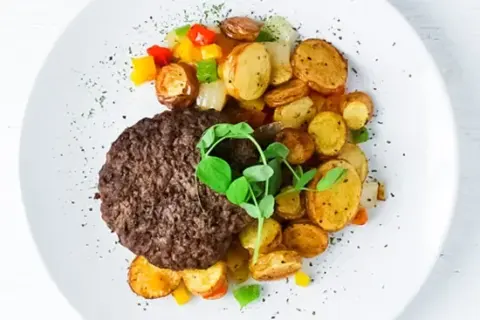 Beef Burger with Gold Potato Hash