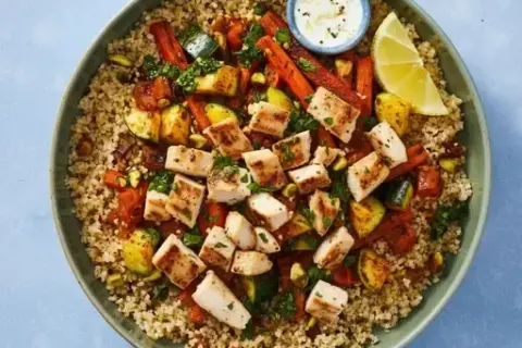 Spicy Tunisian Chicken & Bulgur Bowls