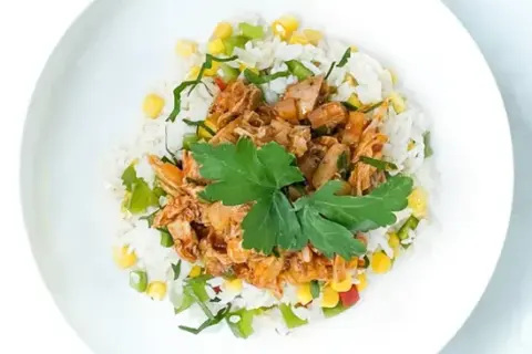 Chipotle Pulled Chicken With Street Corn Rice Bowl