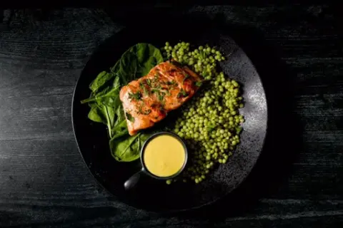 Pan-Seared Salmon with Saffron Aioli