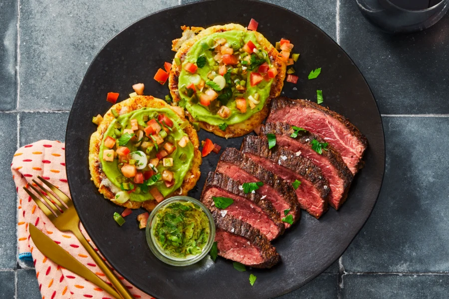Cheesy Sirloin Asada Arepas