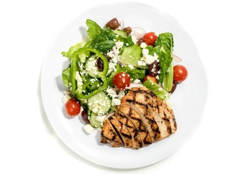 American-Style Greek Salad with Herbed Chicken Breast