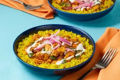 Ancho Chicken & Yellow Rice Burrito Bowls