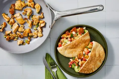Organic Chicken & Greek Salad Pita Pockets