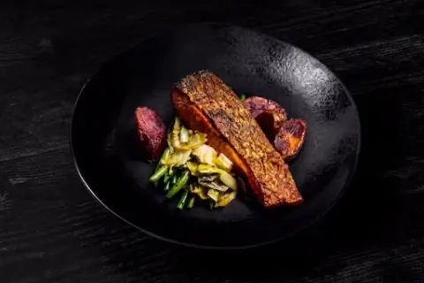 Roasted Salmon and Sautéed Haricot Verts