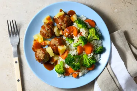 Hot Hawaiian Pineapple BBQ Meatballs