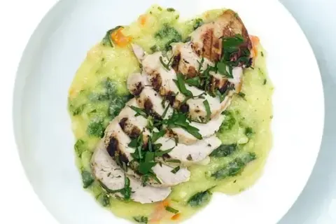 Tuscan Chicken With Kale and Carrot Polenta