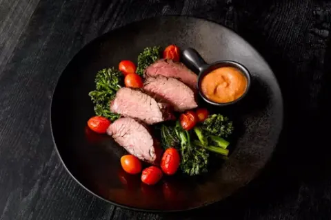Spicy Hanger Steak with Broccolini