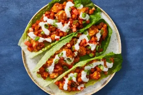 Curried Chicken & Chickpea Lettuce Wraps