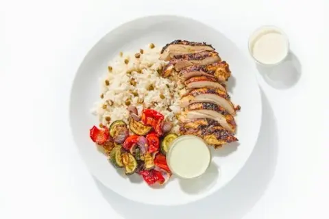 Grilled Yogurt-Marinated Chicken with Lemon Garlic Sauce