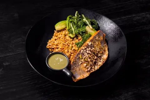 Grilled Sea Bass and Mango Amba