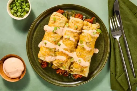 One-Pan Beef Enchiladas Verdes