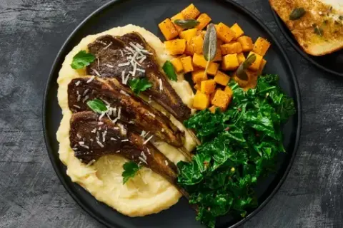 Seared 2x Lamb Chops over Parmesan Polenta