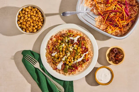 Oven Bake Chickpeas & Turmeric Rice