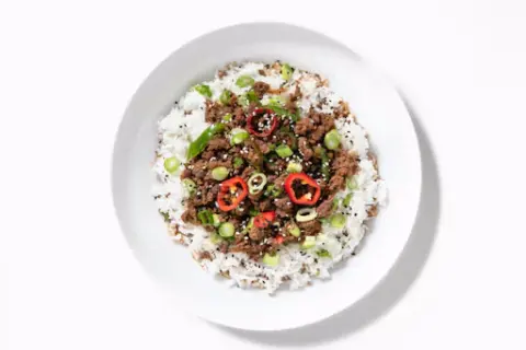 Sweet and Spicy Beef Rice Bowl