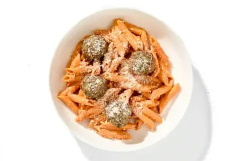 Penne and Beef Albóndigas