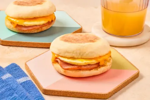 Canadian Bacon, Egg & Cheese English Muffin Sandwich