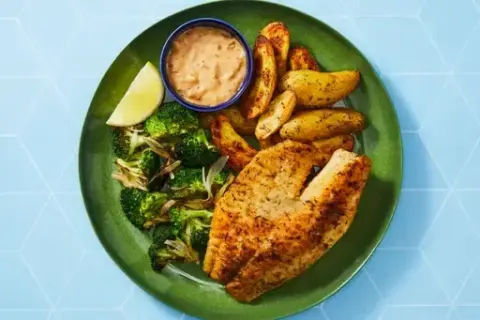 Thyme-Crusted Tilapia & Crème Fraîche Pan Sauce