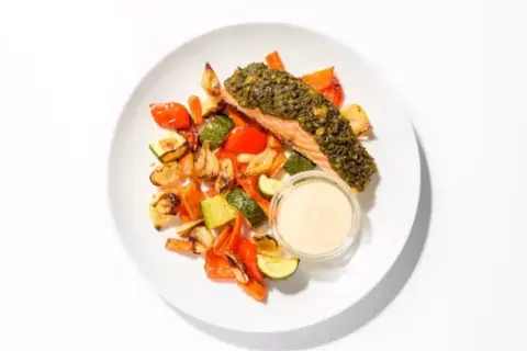 Falafel-Crusted Baked Salmon