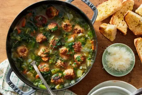 Mini Chicken Meatballs & Escarole