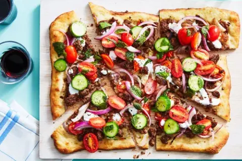 Middle Eastern Beef Pizza