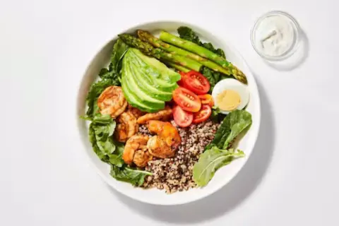 Mediterranean Quinoa Bowl with Shrimp
