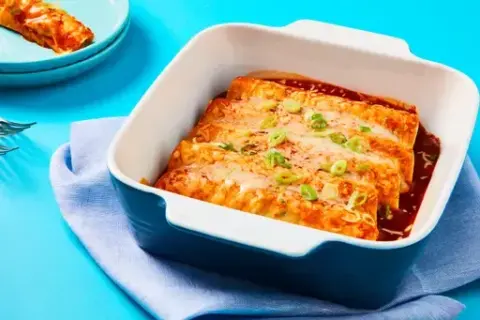 Cheesy Chicken & Black Bean Enchiladas