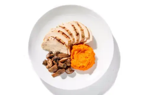 Grilled Chicken with Carrot Thyme Purée