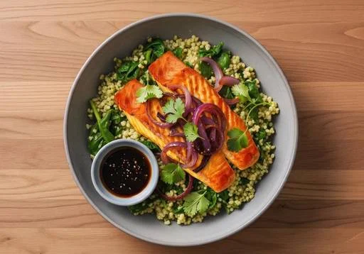 Garlic-Ginger Salmon & Bulgur Bowls