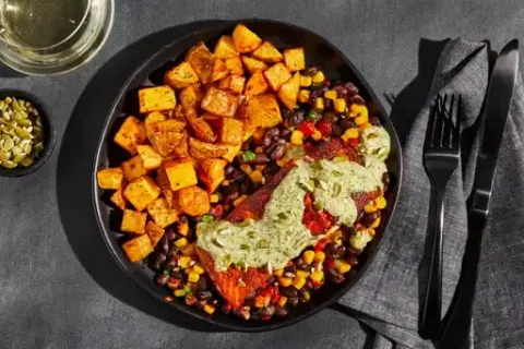 Southwest Salmon & Black Bean Succotash
