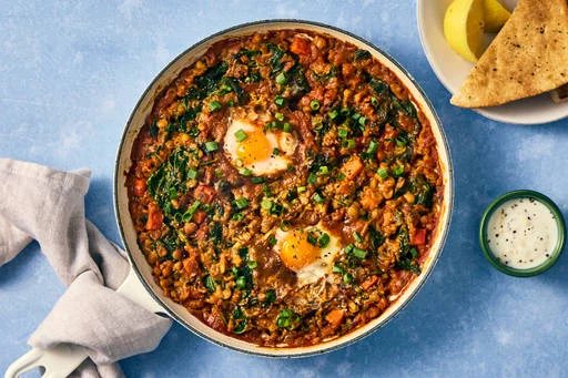 Tunisian-Spiced Lentil & Shrimp Shakshuka