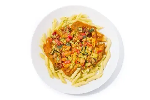 Jollof Pasta & Primavera Vegetables