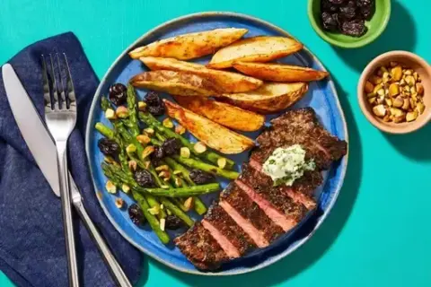 Pan-Seared Bavette Steak with Parsley Butter