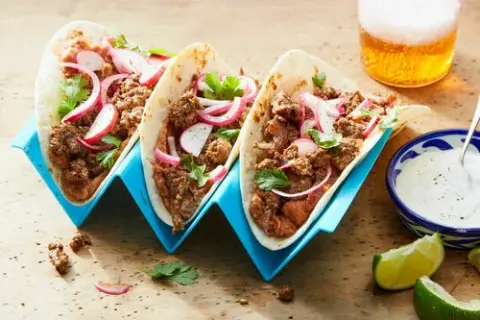 Grass-Fed Beef & Refried Bean Tacos