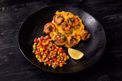 Cajun Shrimp & Corn Cake