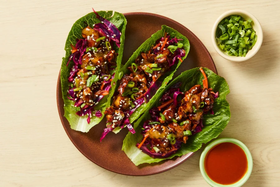 One-Pan Sweet & Spicy Tofu Lettuce Wraps