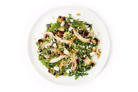 Farro, Beets & Greens Salad with Roasted Chicken