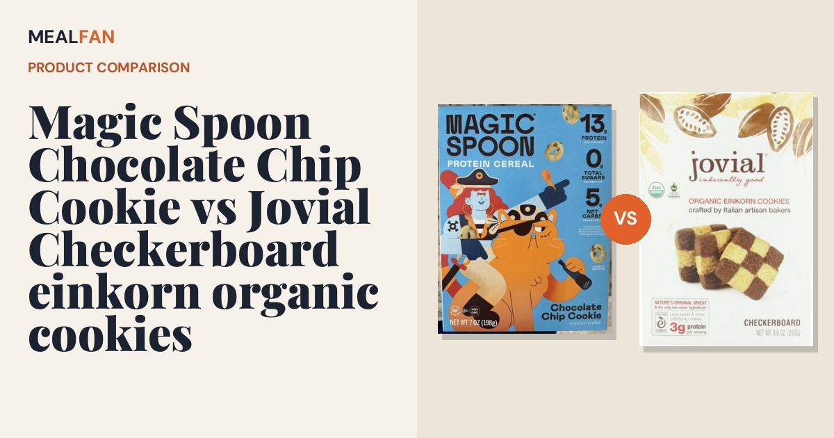 Magic Spoon Chocolate Chip Cookie vs Jovial Checkerboard einkorn ...