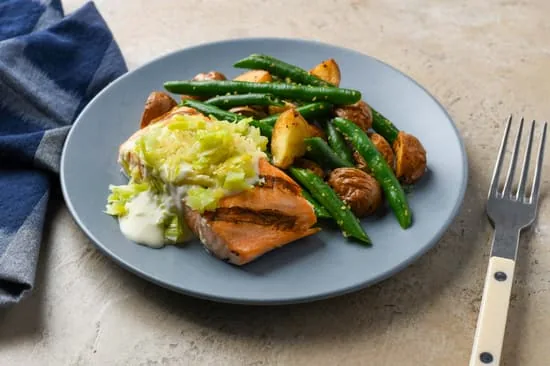 Parmesan and Leek Grilled Salmon