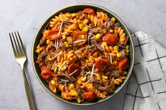 Slow Cooked Beef and Corn Rotini