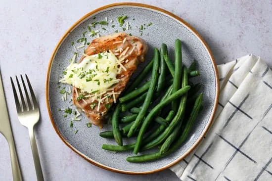 Grilled Pork Chop in Alfredo Sauce