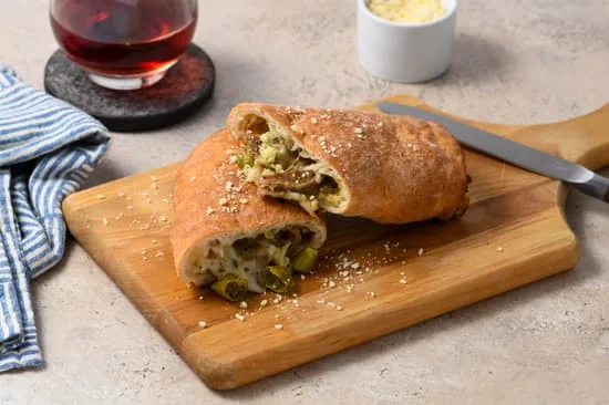 Italian Beef & Hot Giardiniera Calzone