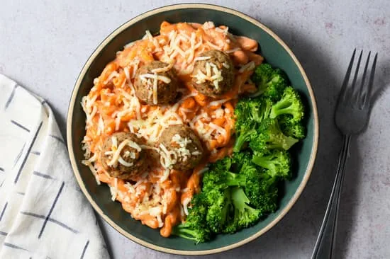 Creamy Tomato Meatball Gemelli